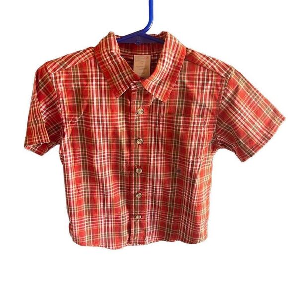WonderKids short sleeve button up shirt NEW NWT 3T orange - Picture 3 of 8